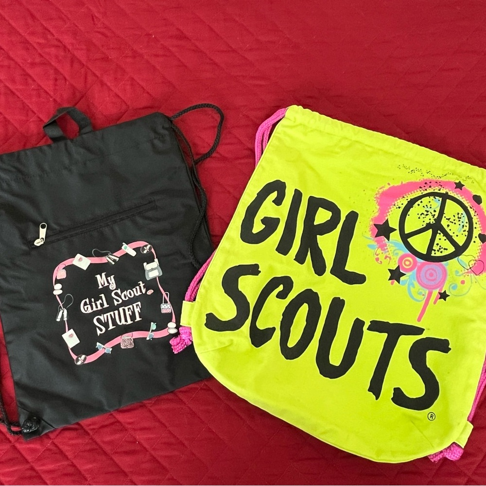 Girl Scouts Drawstring Bag Set - Neon Yellow & Black